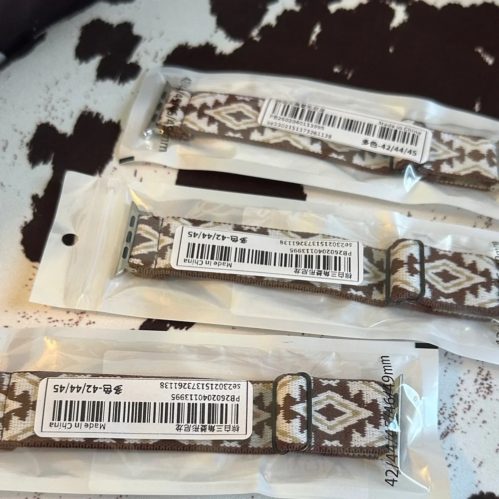 Brown & White Patterned Nylon Watch Band for Smartwatch